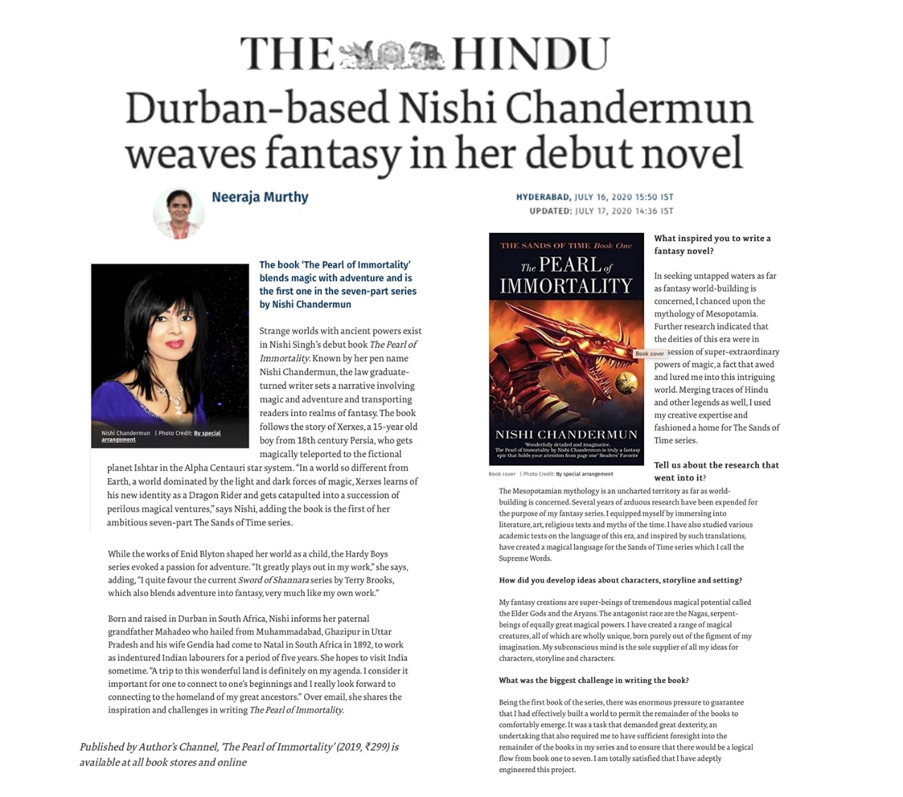 The pearl Immortality- The Hindu